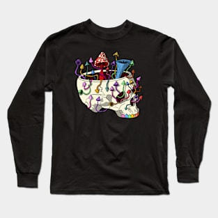 Mushrooms Skull Long Sleeve T-Shirt